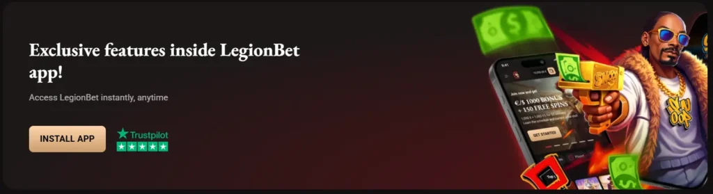 LegionBet mobile casino bonus offers with free spins and player rewards