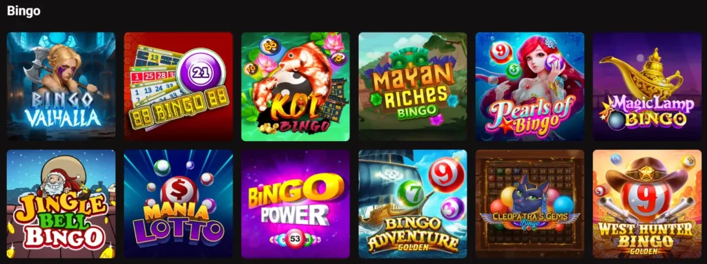 LegionBet Casino Online bingo games section featuring online bingo titles and game collections