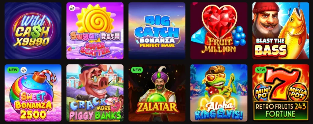 Legion Bet Casino showing slot games and gaming categories