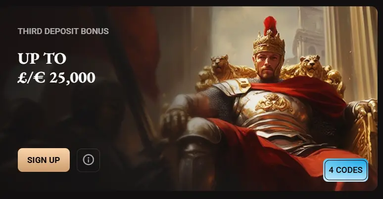 LegionBet Casino Online third deposit bonus offer for casino players